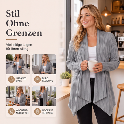 📢📢50%Rabatt!!!🎉✨Lässige Damen-Cardigan mit offener Vorderseite und Drapierung