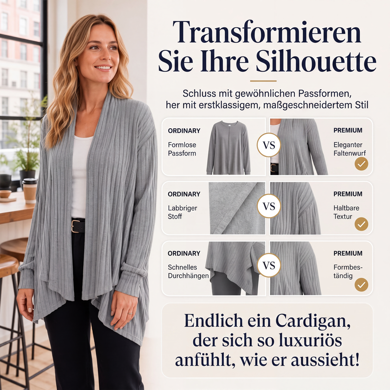📢📢50%Rabatt!!!🎉✨Lässige Damen-Cardigan mit offener Vorderseite und Drapierung