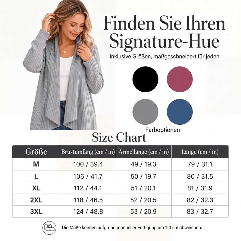 📢📢50%Rabatt!!!🎉✨Lässige Damen-Cardigan mit offener Vorderseite und Drapierung