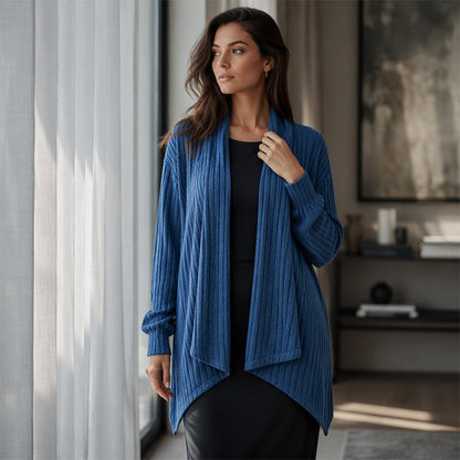 📢📢50%Rabatt!!!🎉✨Lässige Damen-Cardigan mit offener Vorderseite und Drapierung