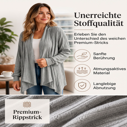📢📢50%Rabatt!!!🎉✨Lässige Damen-Cardigan mit offener Vorderseite und Drapierung
