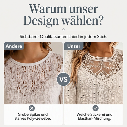 📢📢50%Rabatt!!!🎉✨Langarm-T-Shirt für Damen mit Spitzen-Applikationen