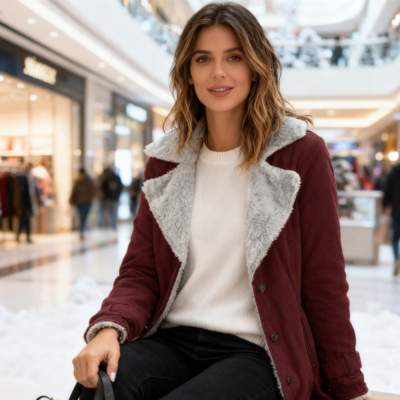 ⌛ Nur solange Vorrat reicht – danach regulärer Preis! Elegante warme Damenjacke mit Reverskragen