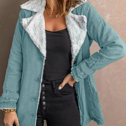 ⌛ Nur solange Vorrat reicht – danach regulärer Preis! Elegante warme Damenjacke mit Reverskragen