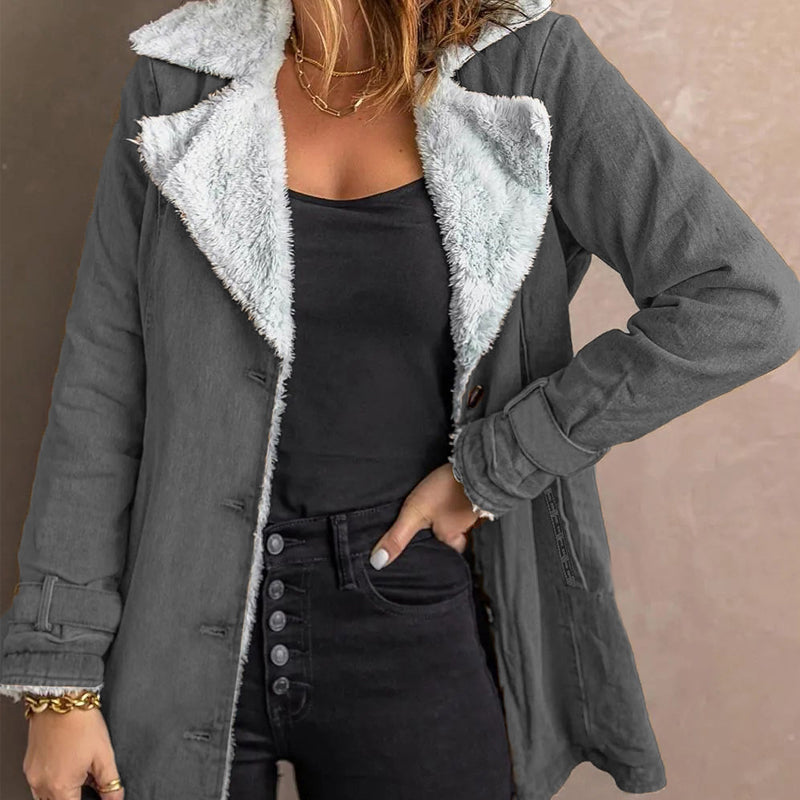 ⌛ Nur solange Vorrat reicht – danach regulärer Preis! Elegante warme Damenjacke mit Reverskragen