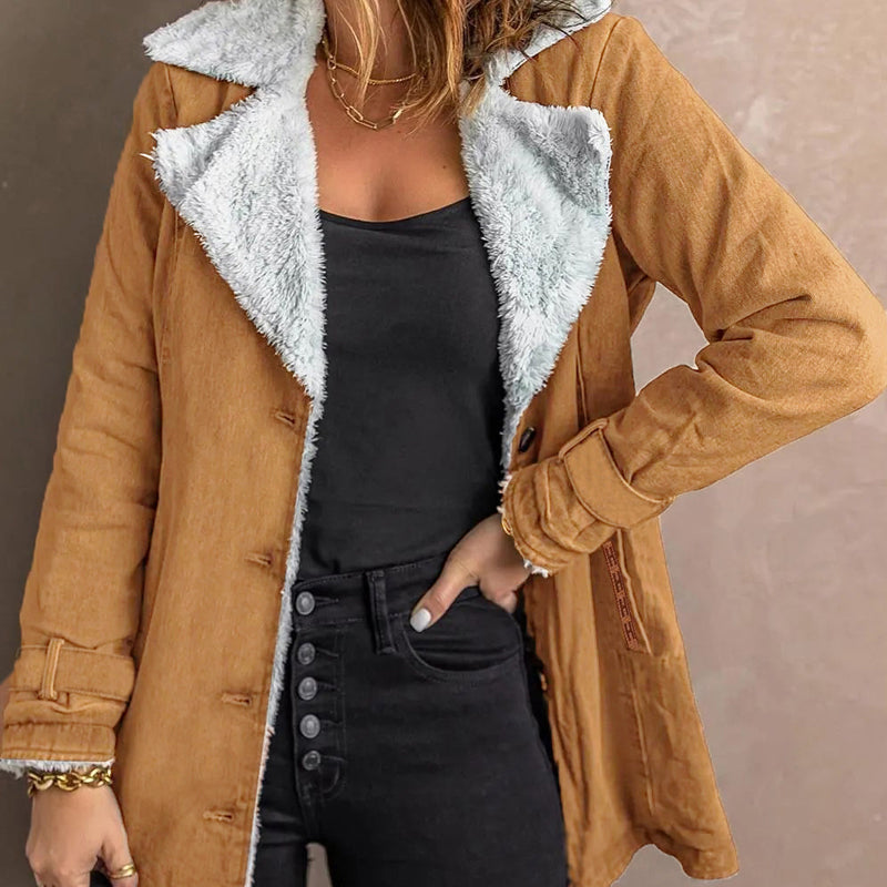 ⌛ Nur solange Vorrat reicht – danach regulärer Preis! Elegante warme Damenjacke mit Reverskragen