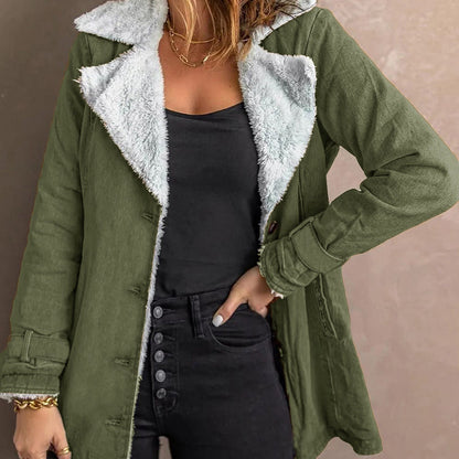 ⌛ Nur solange Vorrat reicht – danach regulärer Preis! Elegante warme Damenjacke mit Reverskragen