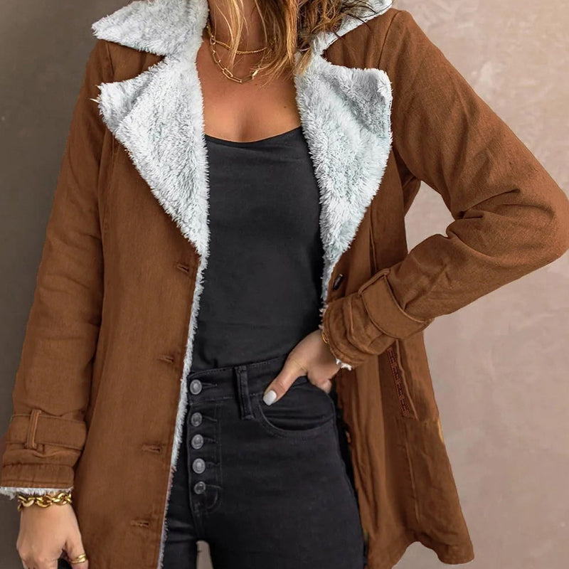 ⌛ Nur solange Vorrat reicht – danach regulärer Preis! Elegante warme Damenjacke mit Reverskragen