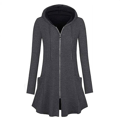 📢📢50%Rabatt!!!🎉✨Damen Kapuzenjacke mit Reißverschluss, mittellang