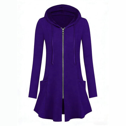 📢📢50%Rabatt!!!🎉✨Damen Kapuzenjacke mit Reißverschluss, mittellang