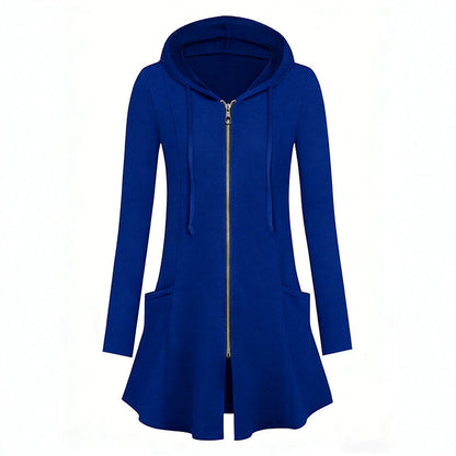 📢📢50%Rabatt!!!🎉✨Damen Kapuzenjacke mit Reißverschluss, mittellang