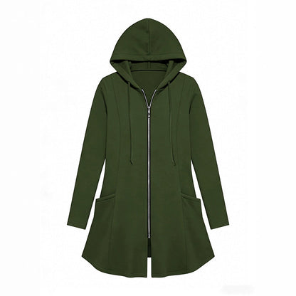 📢📢50%Rabatt!!!🎉✨Damen Kapuzenjacke mit Reißverschluss, mittellang