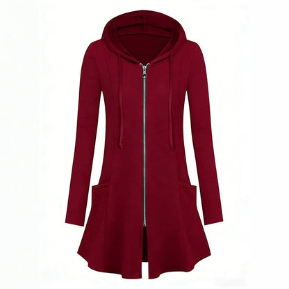 📢📢50%Rabatt!!!🎉✨Damen Kapuzenjacke mit Reißverschluss, mittellang