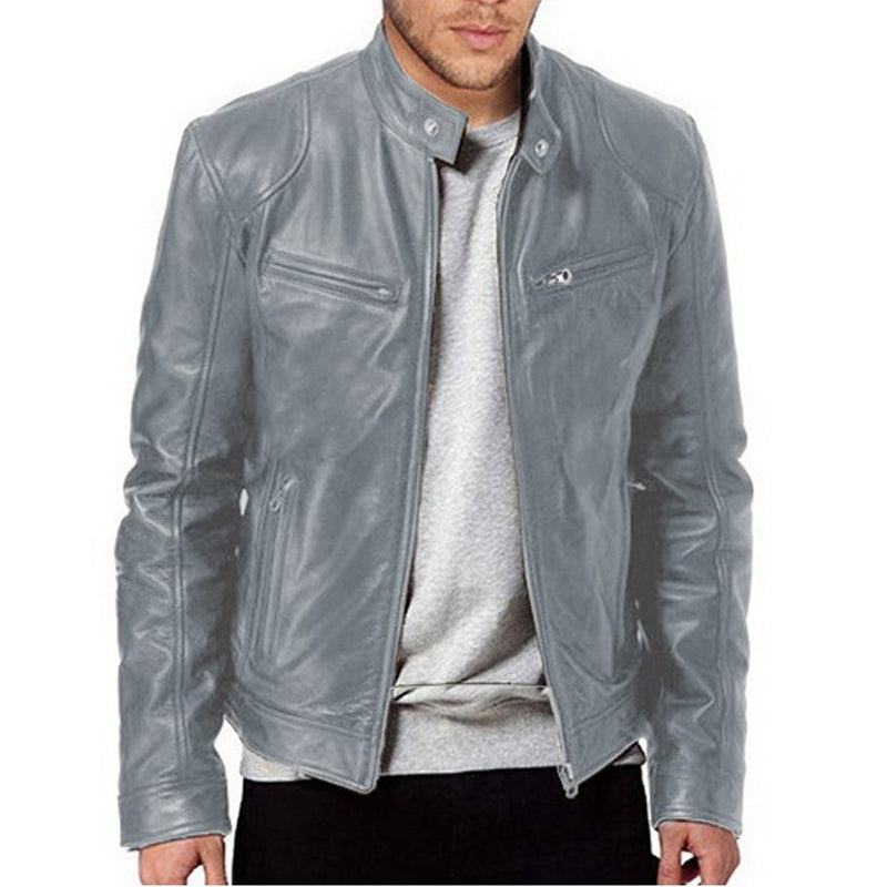 🧥 50% Rabatt | Markante Silhouette & moderner Leder-Look – Herren Stehkragenjacke