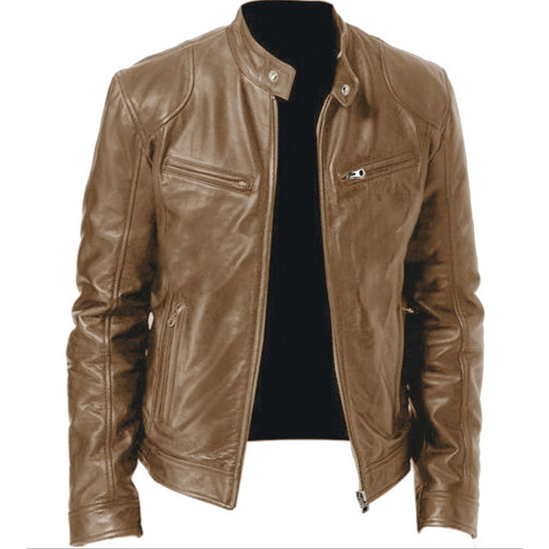 🧥 50% Rabatt | Markante Silhouette & moderner Leder-Look – Herren Stehkragenjacke