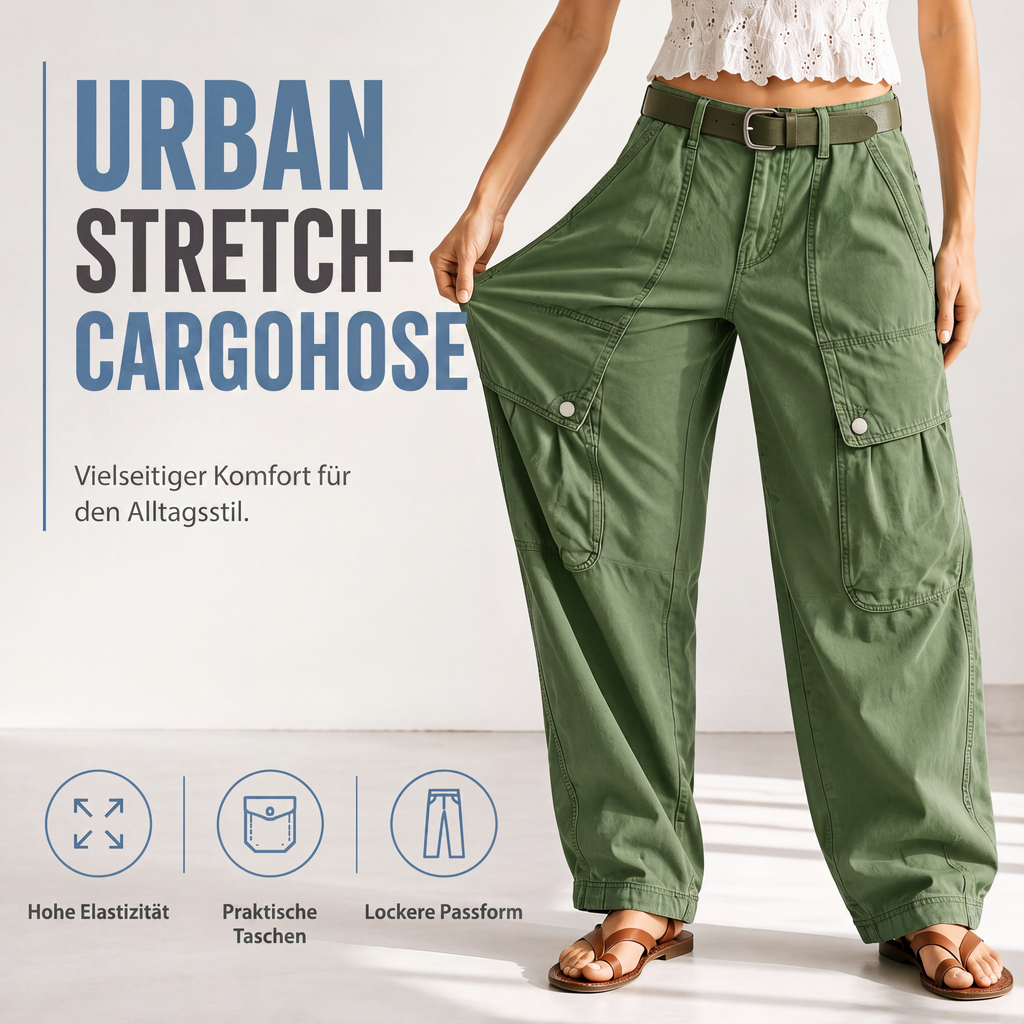 👖 50% Rabatt | Mehr Bewegungsfreiheit & praktische Taschen – Damen Stretch-Cargohose