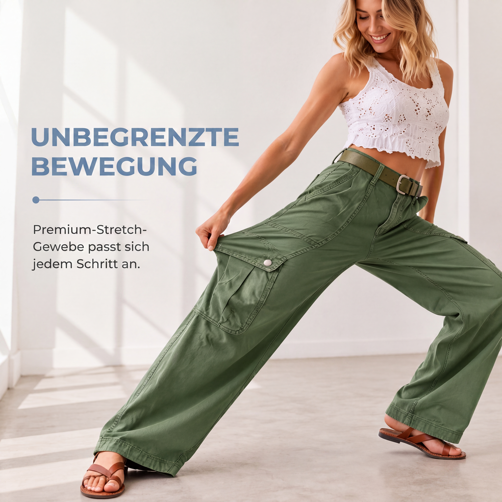 👖 50% Rabatt | Mehr Bewegungsfreiheit & praktische Taschen – Damen Stretch-Cargohose