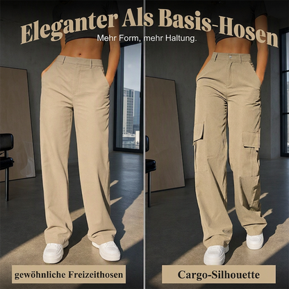 👖 50% Rabatt | Optisch längere Beine & praktische Cargo-Taschen – Damen High-Waist Hose