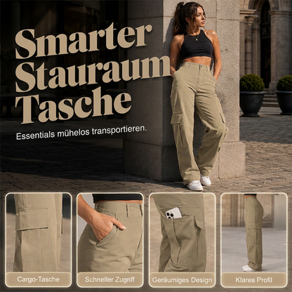 👖 50% Rabatt | Optisch längere Beine & praktische Cargo-Taschen – Damen High-Waist Hose