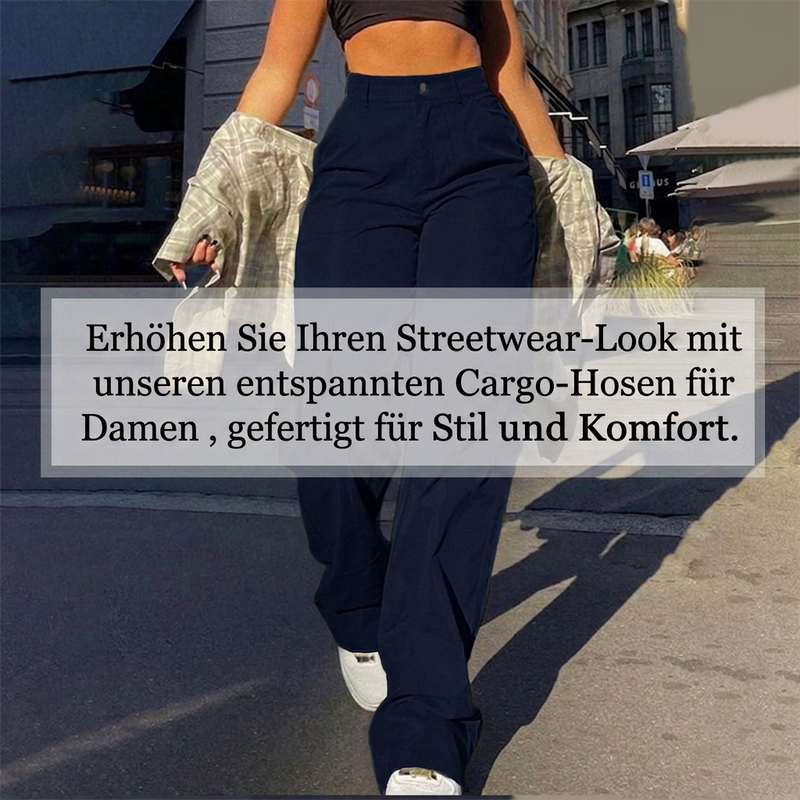 👖 50% Rabatt | Optisch längere Beine & praktische Cargo-Taschen – Damen High-Waist Hose