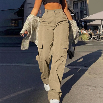👖 50% Rabatt | Optisch längere Beine & praktische Cargo-Taschen – Damen High-Waist Hose