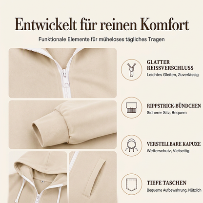 📢📢50%Rabatt!!!🎉✨Lange Kapuzenjacke mit Reißverschluss für Damen