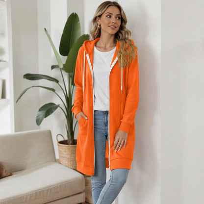 📢📢50%Rabatt!!!🎉✨Lange Kapuzenjacke mit Reißverschluss für Damen