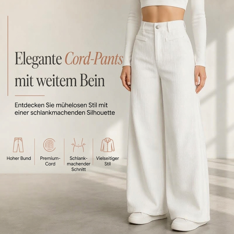 🎉 Qualität trifft auf halben Preis – das ist das Deal des Monats!Damen-Cord-Hochbund-Hosen mit weitem Bein