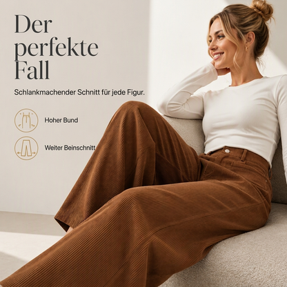🎉 Qualität trifft auf halben Preis – das ist das Deal des Monats!Damen-Cord-Hochbund-Hosen mit weitem Bein