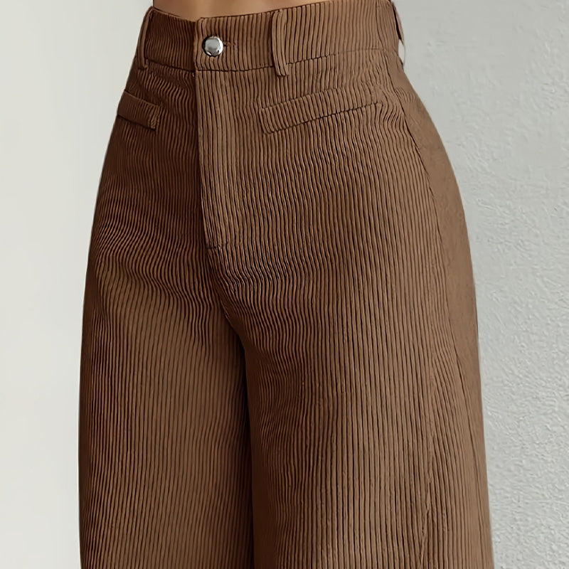 🎉 Qualität trifft auf halben Preis – das ist das Deal des Monats!Damen-Cord-Hochbund-Hosen mit weitem Bein