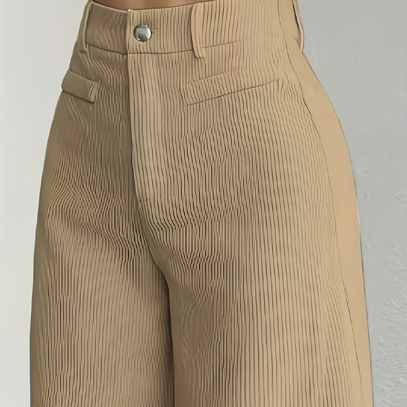 🎉 Qualität trifft auf halben Preis – das ist das Deal des Monats!Damen-Cord-Hochbund-Hosen mit weitem Bein
