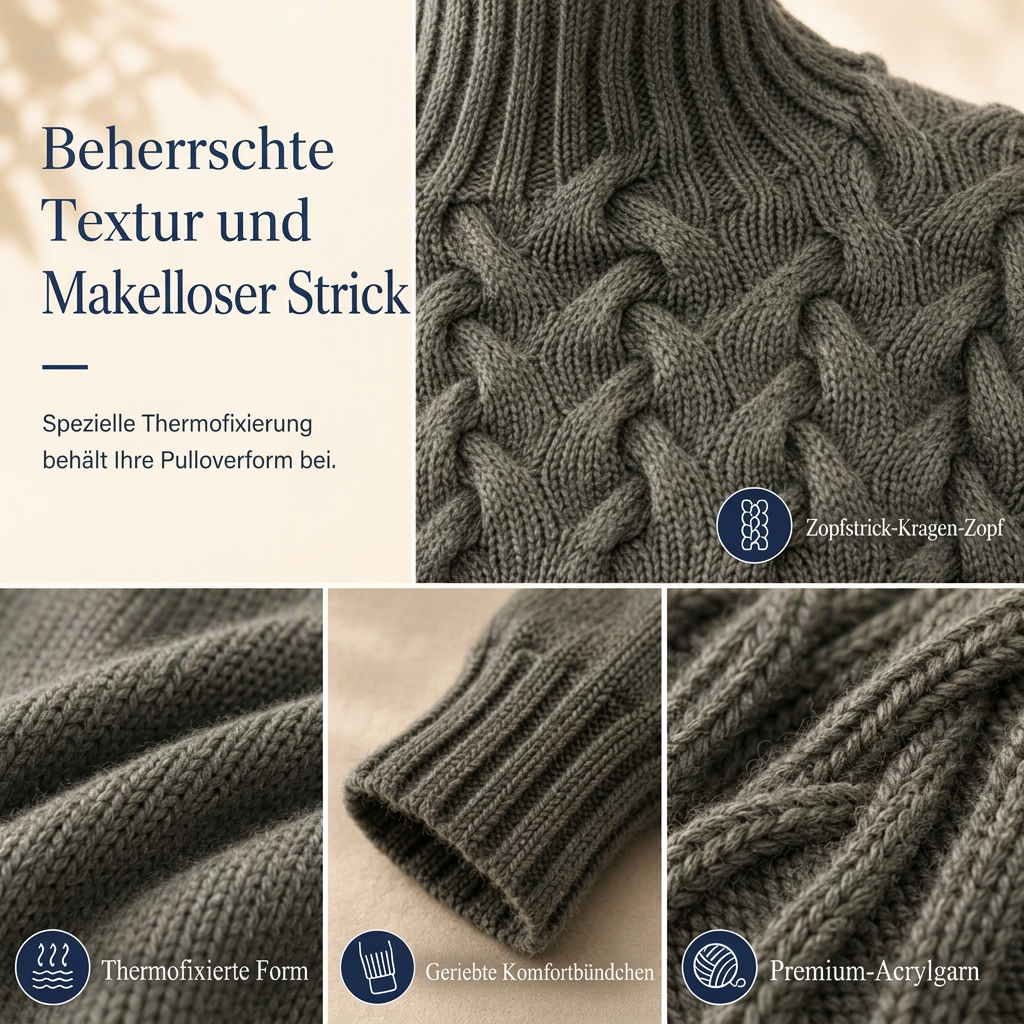 📢📢50%Rabatt!!!🎉✨Legerer Strickpullover mit Rollkragen in Unifarbe
