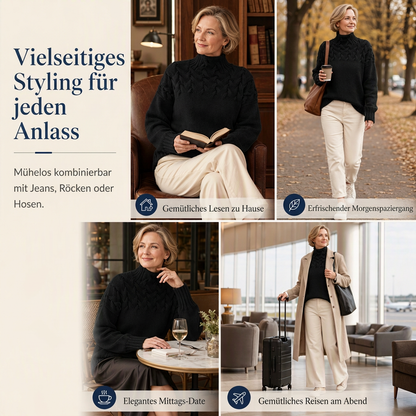 📢📢50%Rabatt!!!🎉✨Legerer Strickpullover mit Rollkragen in Unifarbe