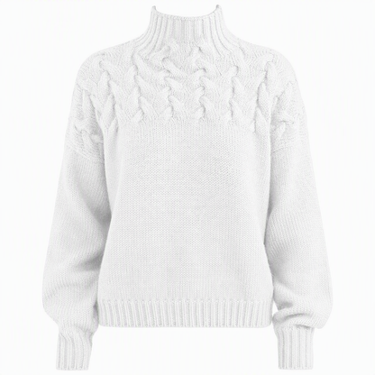 📢📢50%Rabatt!!!🎉✨Legerer Strickpullover mit Rollkragen in Unifarbe
