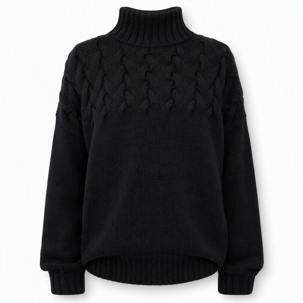 📢📢50%Rabatt!!!🎉✨Legerer Strickpullover mit Rollkragen in Unifarbe