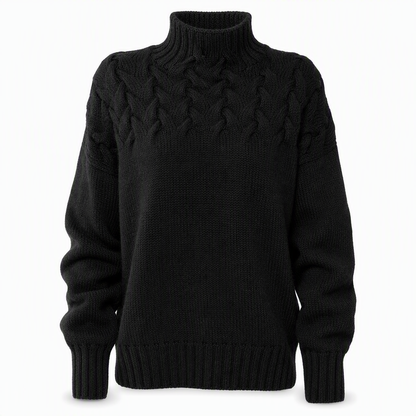 📢📢50%Rabatt!!!🎉✨Legerer Strickpullover mit Rollkragen in Unifarbe