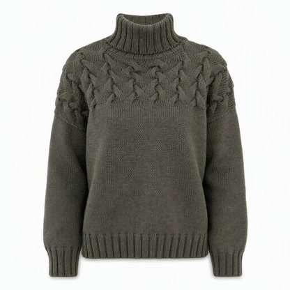 📢📢50%Rabatt!!!🎉✨Legerer Strickpullover mit Rollkragen in Unifarbe