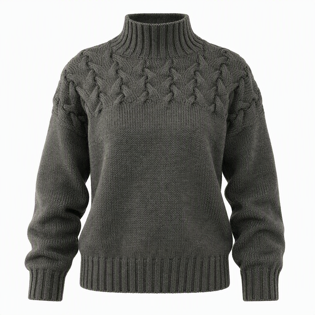 📢📢50%Rabatt!!!🎉✨Legerer Strickpullover mit Rollkragen in Unifarbe