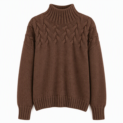 📢📢50%Rabatt!!!🎉✨Legerer Strickpullover mit Rollkragen in Unifarbe