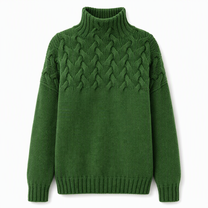 📢📢50%Rabatt!!!🎉✨Legerer Strickpullover mit Rollkragen in Unifarbe