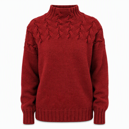 📢📢50%Rabatt!!!🎉✨Legerer Strickpullover mit Rollkragen in Unifarbe