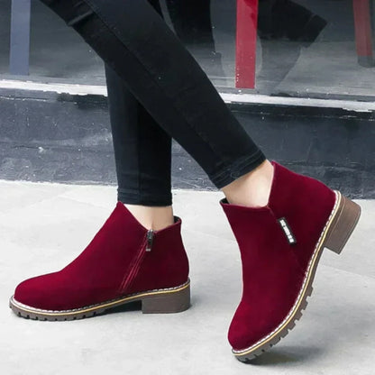 🔥Frühherbst -Hot -Umsatz 50%Rabatt 🔥Damen-Stiefeletten mit niedrigem Absatz und seitlichem Reißverschluss
