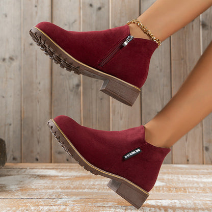 🔥Frühherbst -Hot -Umsatz 50%Rabatt 🔥Damen-Stiefeletten mit niedrigem Absatz und seitlichem Reißverschluss