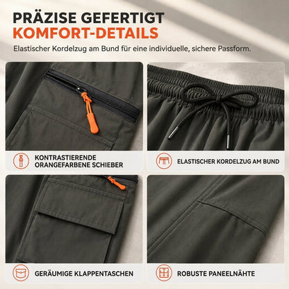 Legere Damen-Cargo-Jogginghose, lockere Passform, schnell trocknend, atmungsaktiv, lange Hose mit Taschen