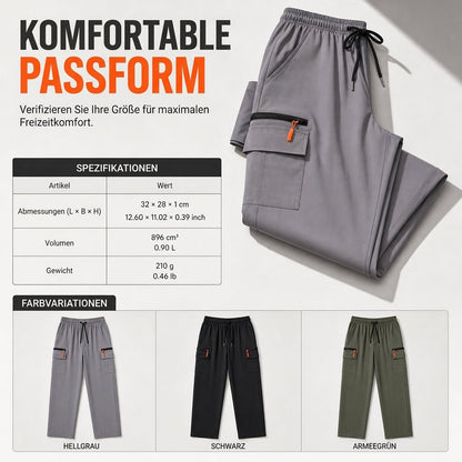 Legere Damen-Cargo-Jogginghose, lockere Passform, schnell trocknend, atmungsaktiv, lange Hose mit Taschen