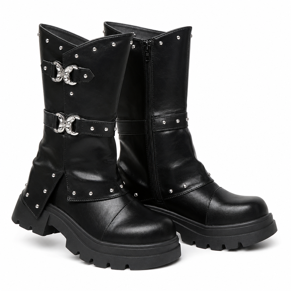 🔥 50% RABATT! 🤠 Damen Western-Stiefel – Blockabsatz, wadenhoch & Schnallenriemen