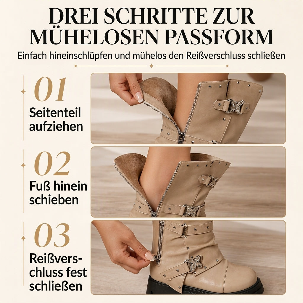🔥 50% RABATT! 🤠 Damen Western-Stiefel – Blockabsatz, wadenhoch & Schnallenriemen