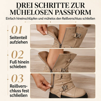 🔥 50% RABATT! 🤠 Damen Western-Stiefel – Blockabsatz, wadenhoch & Schnallenriemen