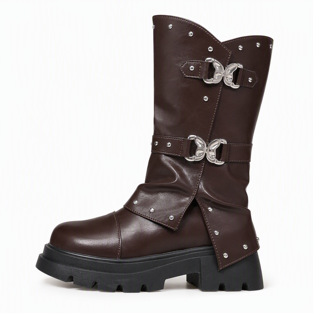 🔥 50% RABATT! 🤠 Damen Western-Stiefel – Blockabsatz, wadenhoch & Schnallenriemen